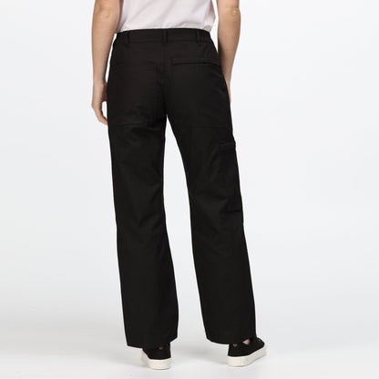 Black - Side - Regatta Professional Womens-Ladies New Action Water Repellent Trousers
