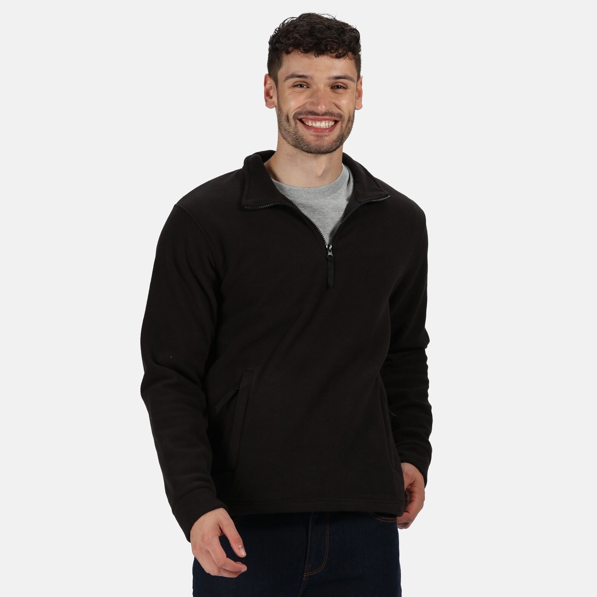 Black - Back - Regatta Professional Great Outdoors Unisex Thor Overhead Half Zip Anti-Pill Fleece Sweater (170 GSM)