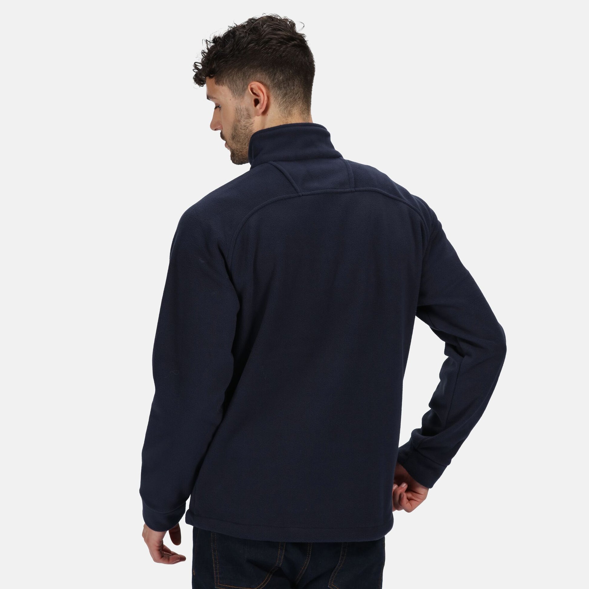 Dark Navy - Side - Regatta Professional Great Outdoors Unisex Sigma Symmetry Heavyweight Anti-Pill Fleece Zip Up Jacket (380 GSM)