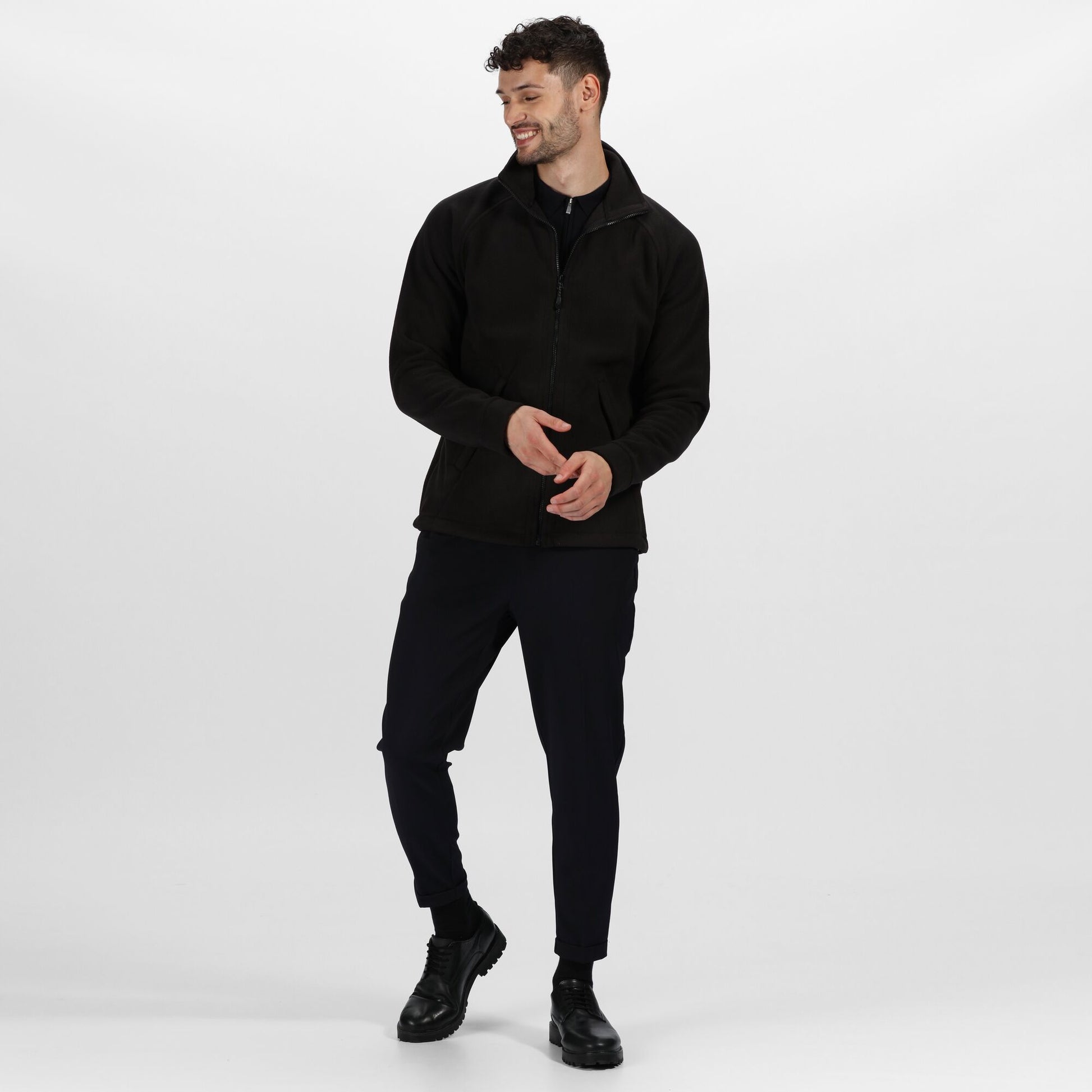 Black - Side - Regatta Professional Great Outdoors Unisex Sigma Symmetry Heavyweight Anti-Pill Fleece Zip Up Jacket (380 GSM)
