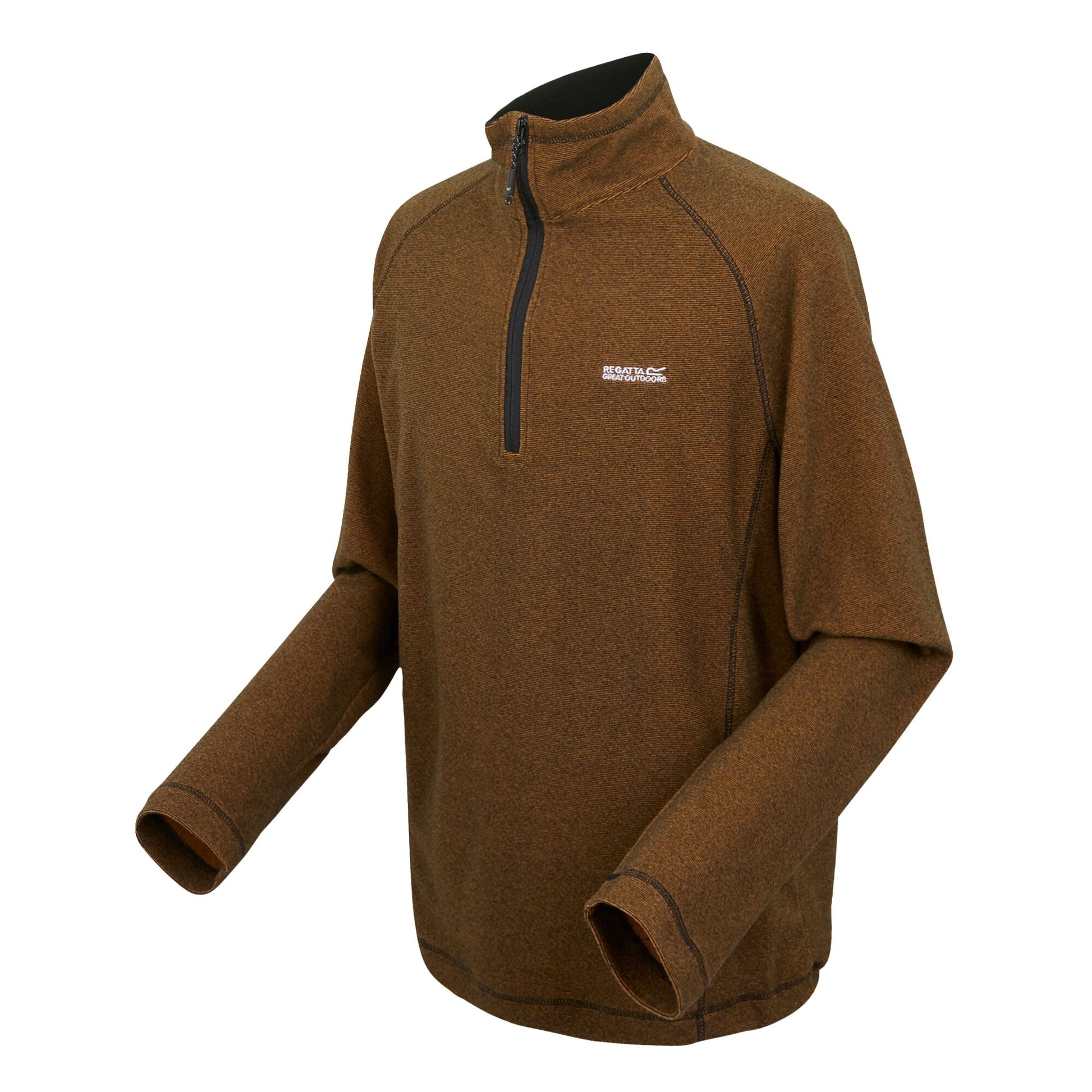 Fox-Black - Side - Regatta Great Outdoors Mens Montes Funnel Neck Fleece Jumper
