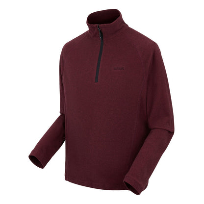 Dark Maroon-Black - Side - Regatta Great Outdoors Mens Montes Funnel Neck Fleece Jumper