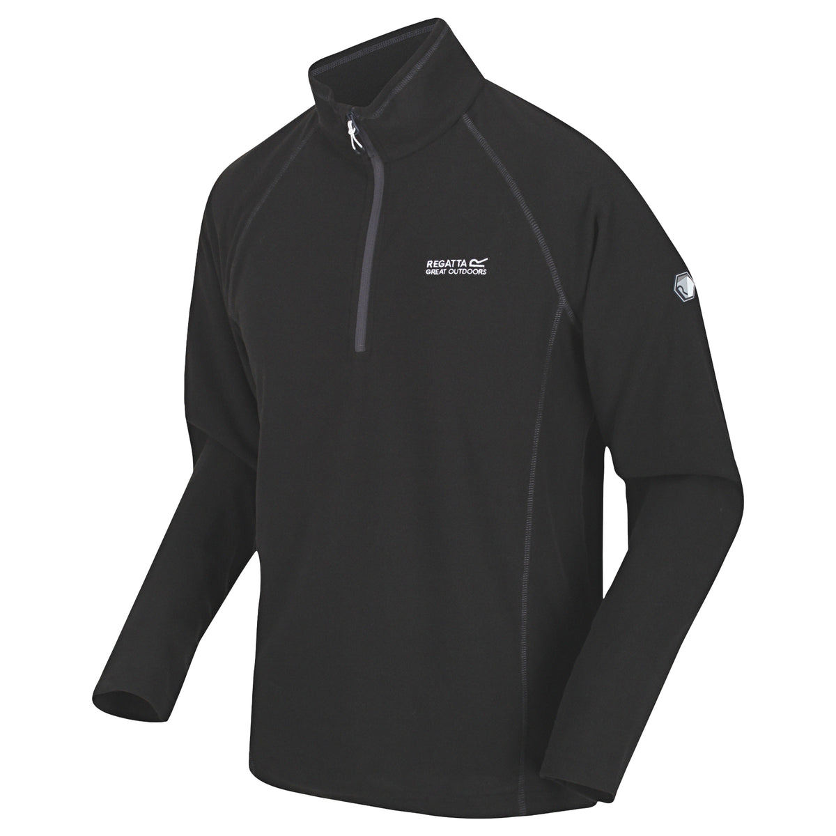 Ash - Side - Regatta Great Outdoors Mens Montes Funnel Neck Fleece Jumper