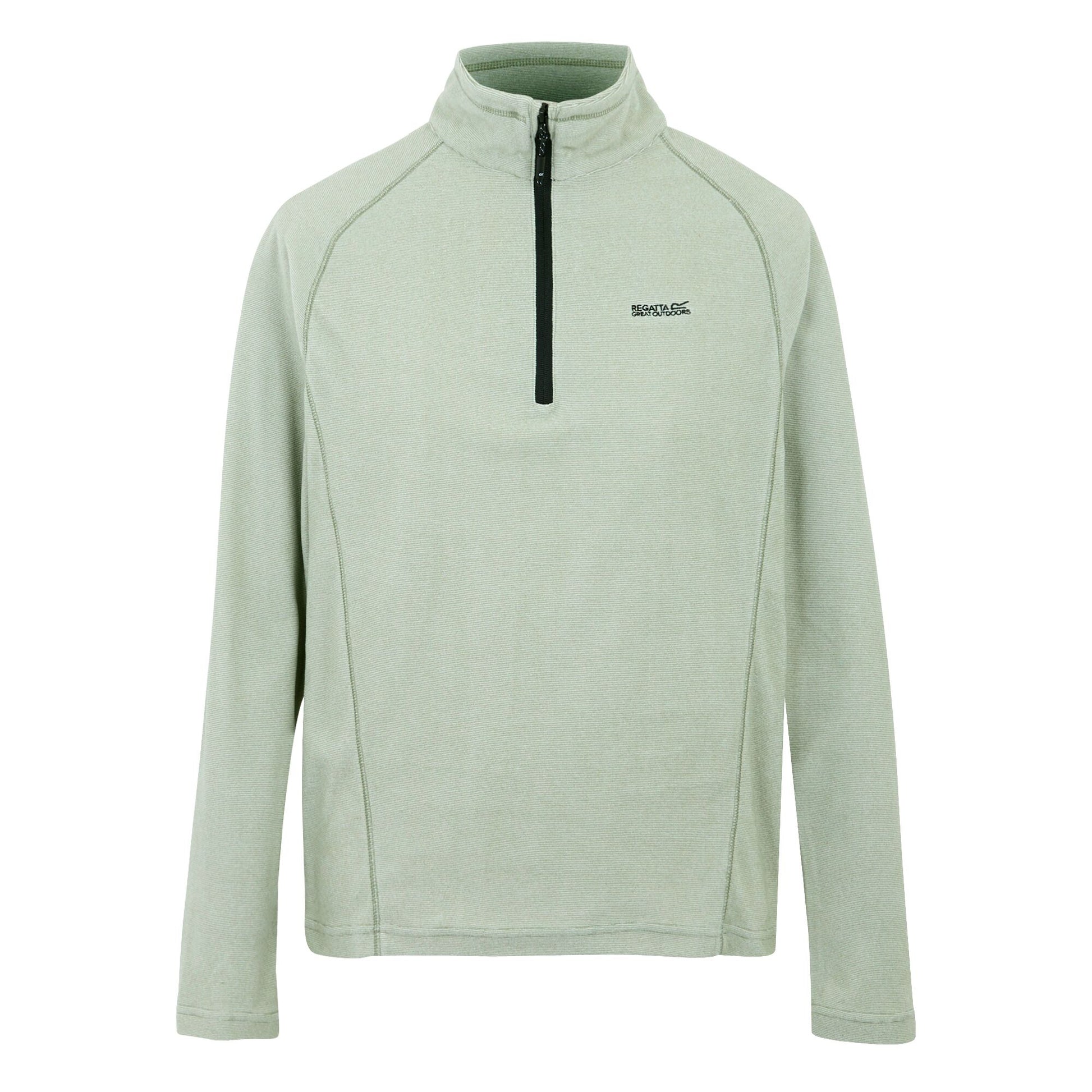 Oil Green-Stone White - Front - Regatta Great Outdoors Mens Montes Funnel Neck Fleece Jumper