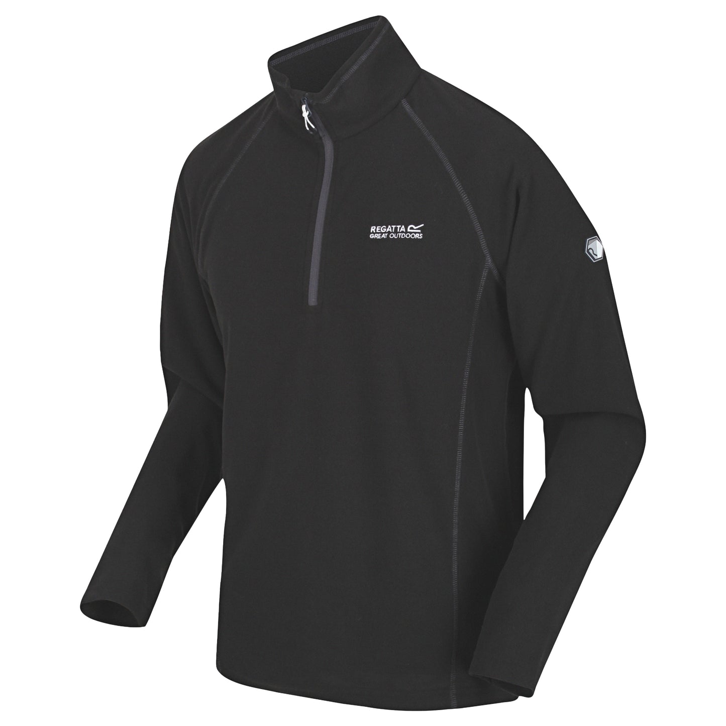 Ash - Side - Regatta Great Outdoors Mens Montes Funnel Neck Fleece Jumper