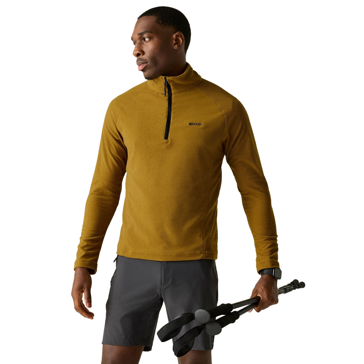 Wood Brown - Lifestyle - Regatta Great Outdoors Mens Montes Funnel Neck Fleece Jumper