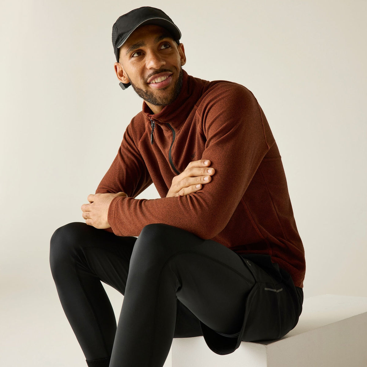 Burnt Henna - Pack Shot - Regatta Great Outdoors Mens Montes Funnel Neck Fleece Jumper
