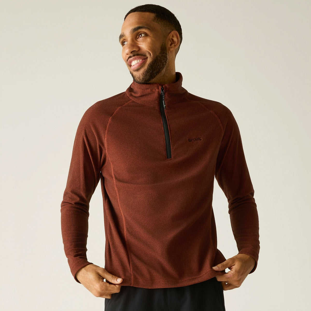 Burnt Henna - Close up - Regatta Great Outdoors Mens Montes Funnel Neck Fleece Jumper
