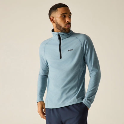 Dusky Blue - Pack Shot - Regatta Great Outdoors Mens Montes Funnel Neck Fleece Jumper