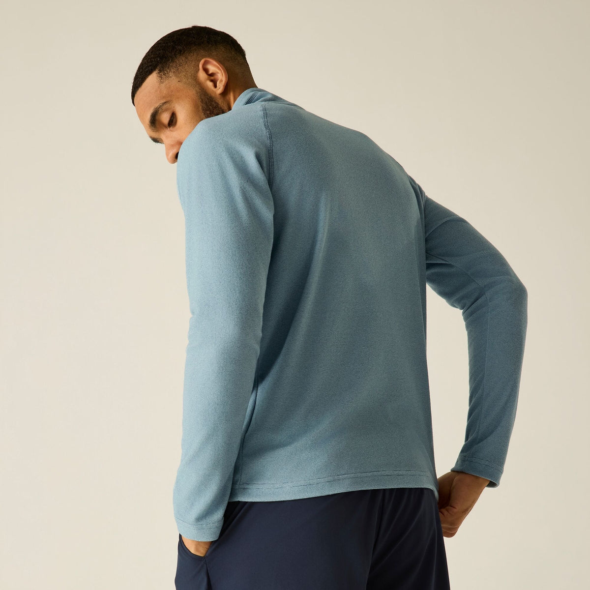 Dusky Blue - Close up - Regatta Great Outdoors Mens Montes Funnel Neck Fleece Jumper