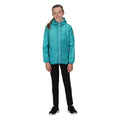 Turquoise - Side - Regatta Great Outdoors Childrens-Kids Lever II Packaway Rain Jacket