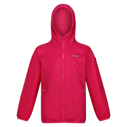 Pink - Front - Regatta Great Outdoors Childrens-Kids Lever II Packaway Rain Jacket
