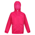 Pink Fusion - Front - Regatta Great Outdoors Childrens-Kids Lever II Packaway Rain Jacket