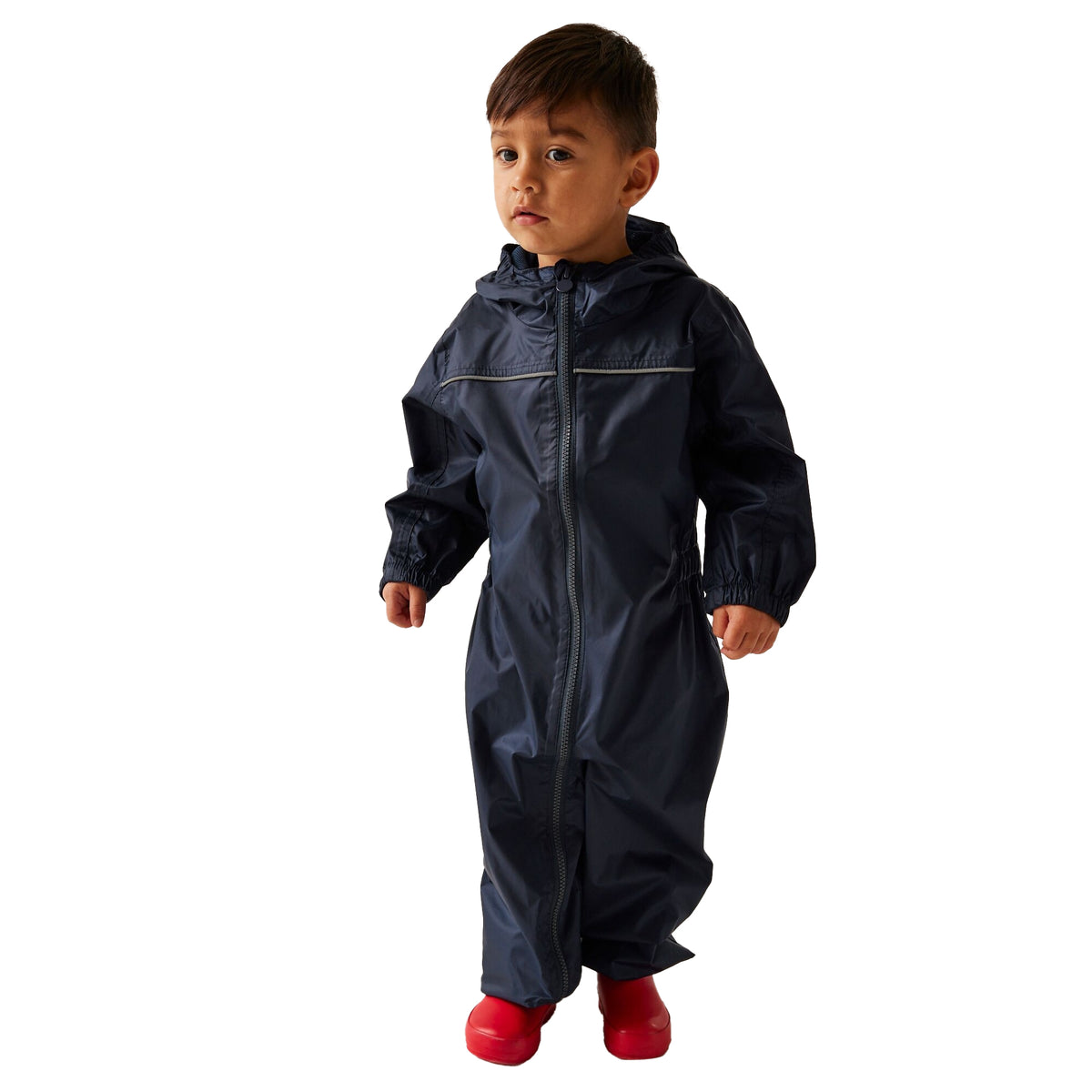 Navy - Side - Regatta Professional Baby-Kids Paddle All In One Rain Suit