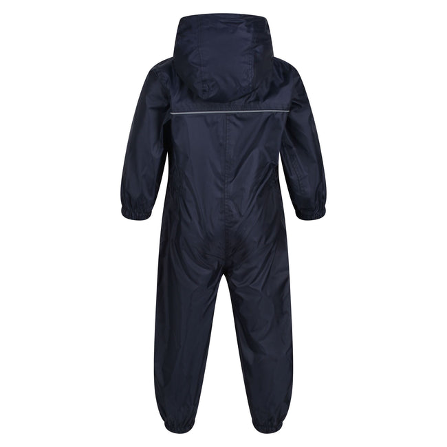 Navy - Back - Regatta Professional Baby-Kids Paddle All In One Rain Suit