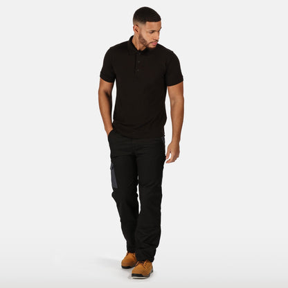 Black - Lifestyle - Regatta Professional Mens Classic 65-35 Short Sleeve Polo Shirt