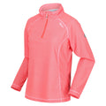 Neon Peach-White - Pack Shot - Regatta Great Outdoors Womens-Ladies Montes Half Zip Fleece Top