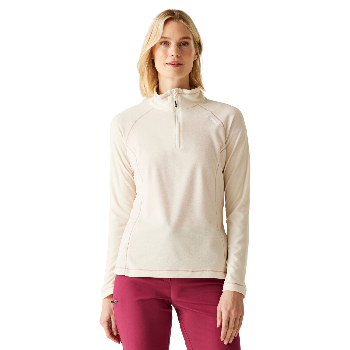 Light Vanilla-White - Lifestyle - Regatta Great Outdoors Womens-Ladies Montes Half Zip Fleece Top