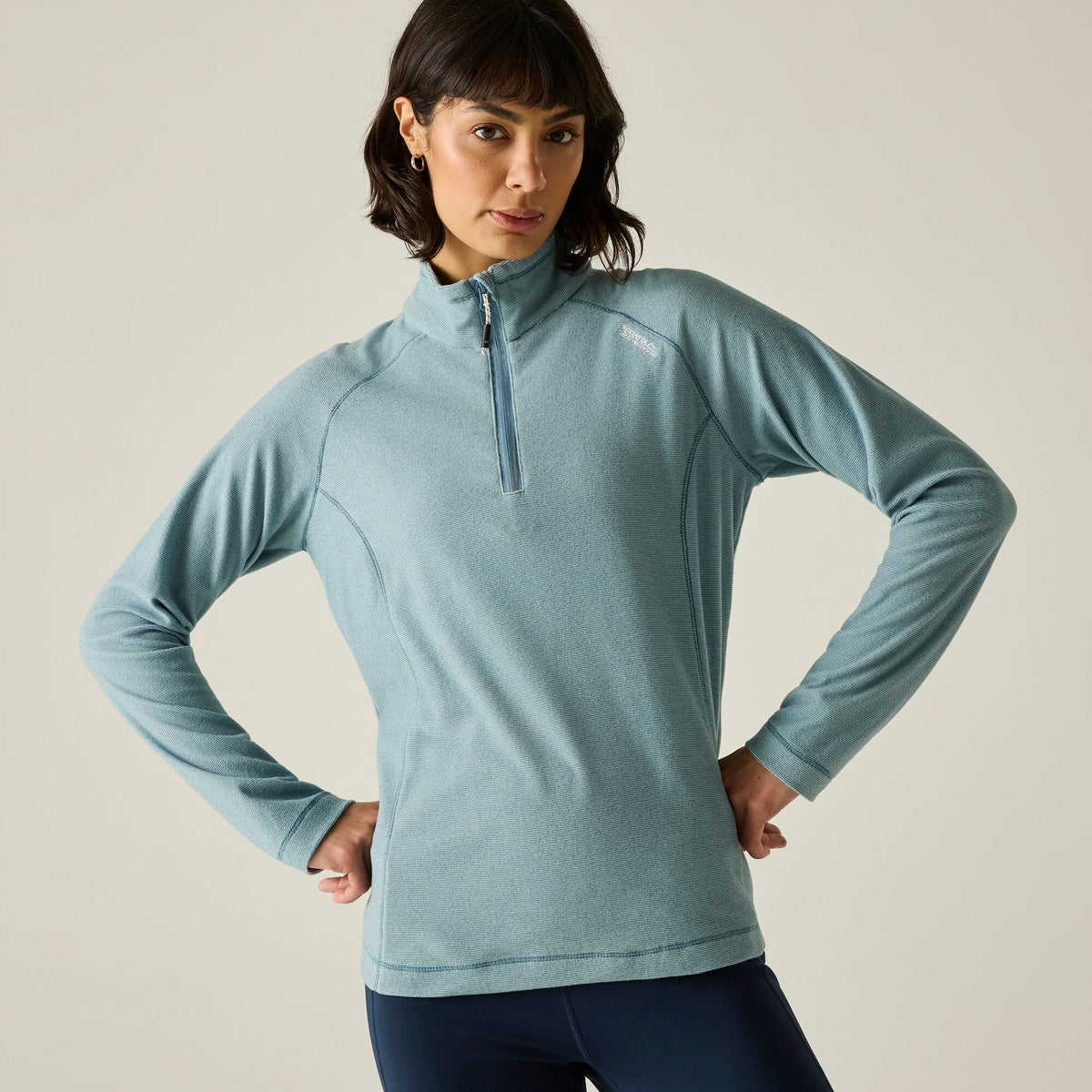 Dusky Blue - Pack Shot - Regatta Great Outdoors Womens-Ladies Montes Half Zip Fleece Top