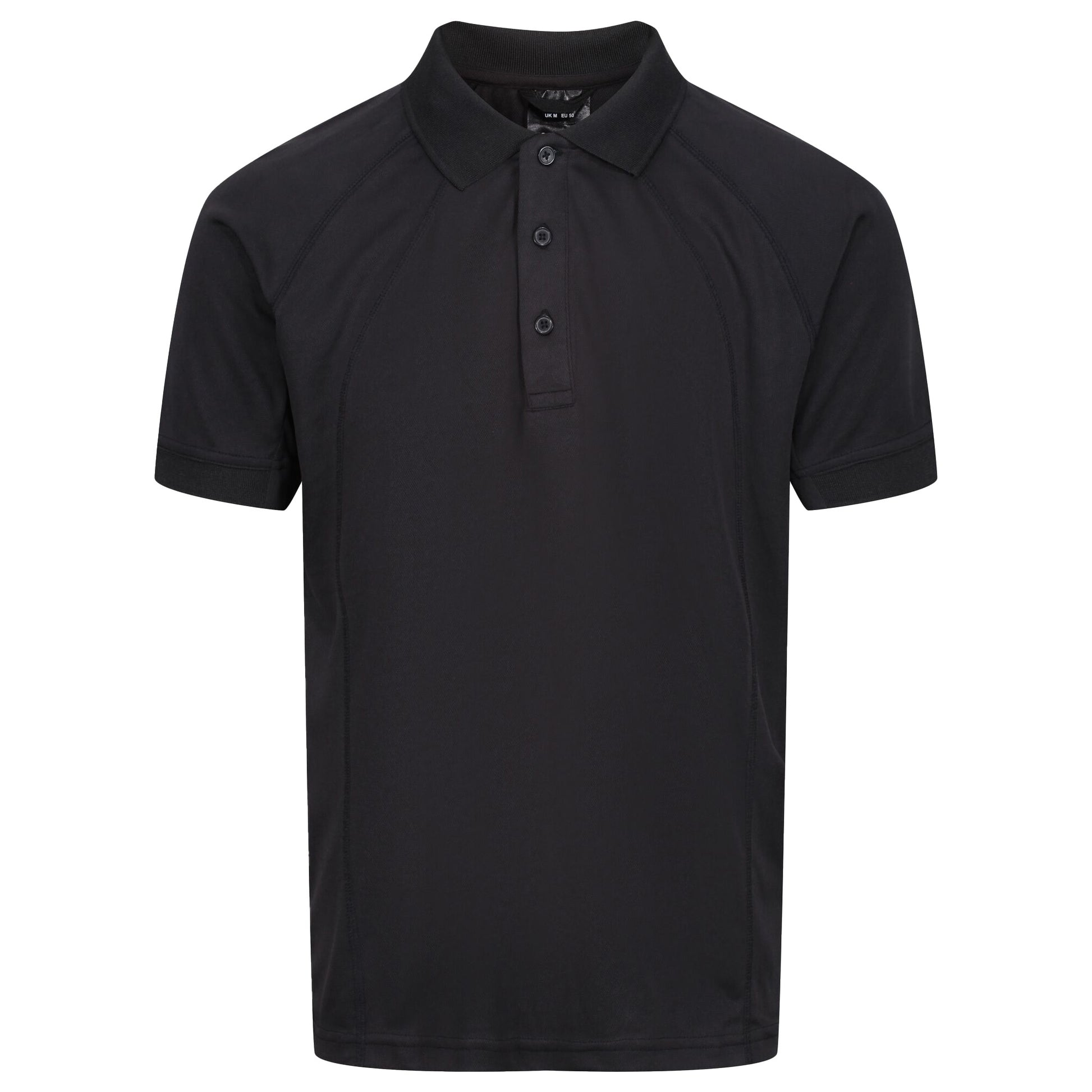 Black - Front - Regatta Professional Mens Coolweave Short Sleeve Polo Shirt