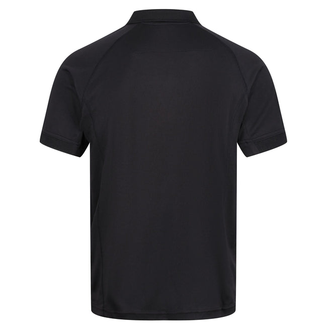 Black - Back - Regatta Professional Mens Coolweave Short Sleeve Polo Shirt