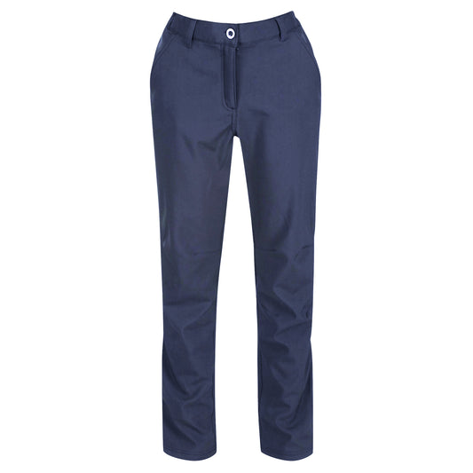Navy - Front - Regatta Great Outdoors Womens-Ladies Fenton Softshell Walking Trousers