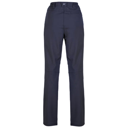 Navy - Side - Regatta Great Outdoors Womens-Ladies Fenton Softshell Walking Trousers