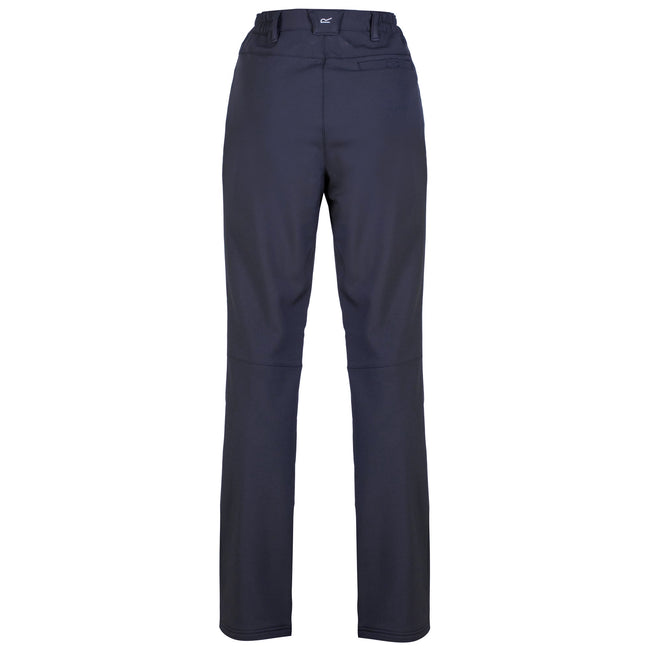 Navy - Side - Regatta Great Outdoors Womens-Ladies Fenton Softshell Walking Trousers