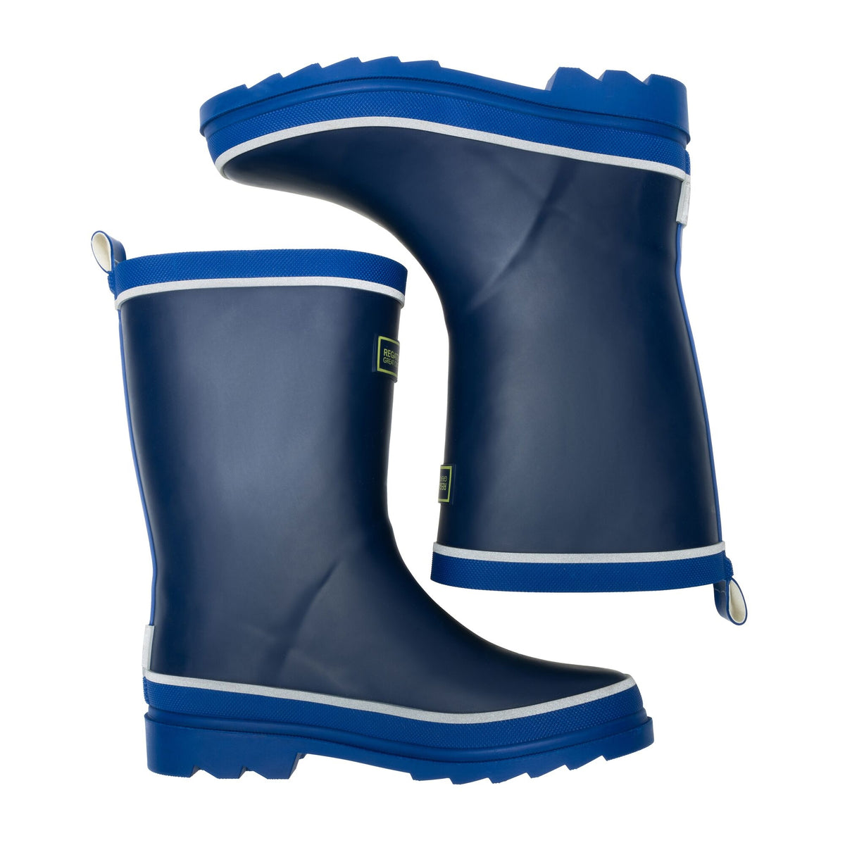 Aviator Blue-Olympian Blue - Close up - Regatta Great Outdoors Childrens-Kids Foxfire Wellington Boots