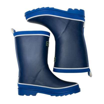 Aviator Blue-Olympian Blue - Close up - Regatta Great Outdoors Childrens-Kids Foxfire Wellington Boots