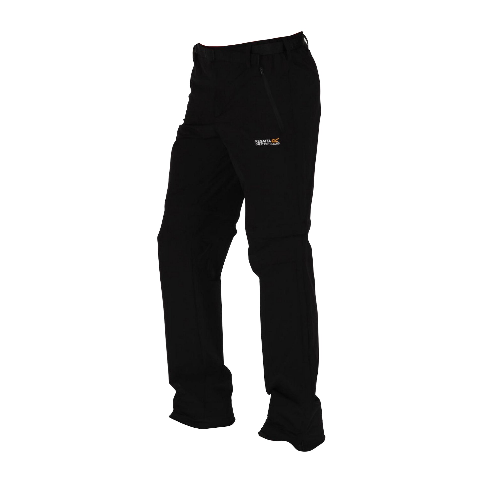 Black - Side - Regatta Great Outdoors Mens Xert Stretch Zip Off Trousers II