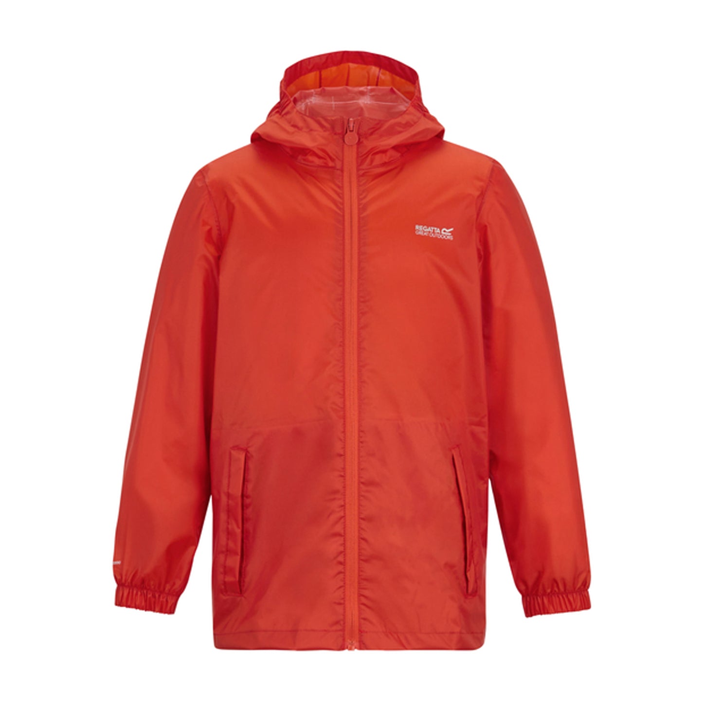 Rusty Orange - Front - Regatta Great Outdoors Childrens-Kids Pack It Jacket III Waterproof Packaway Black