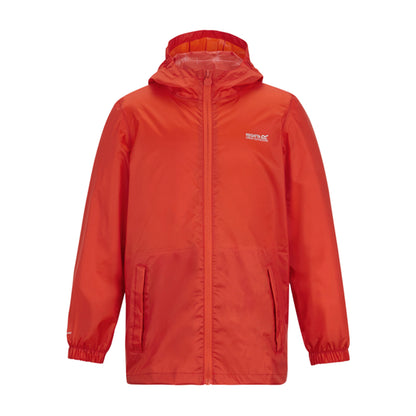 Rusty Orange - Front - Regatta Great Outdoors Childrens-Kids Pack It Jacket III Waterproof Packaway Black