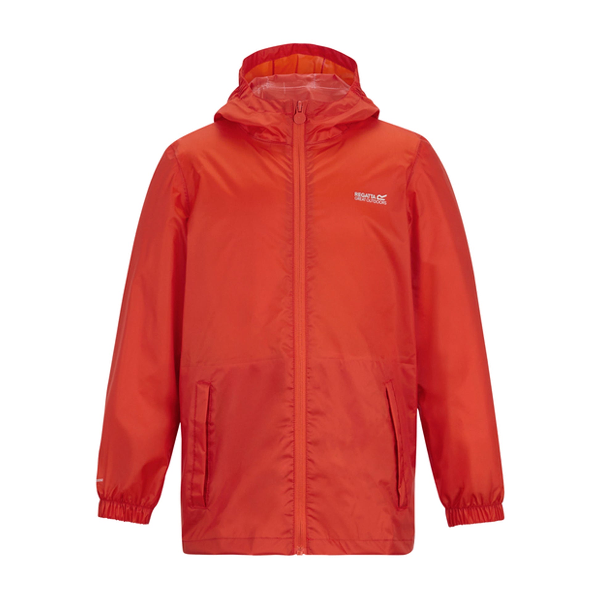 Rusty Orange - Front - Regatta Great Outdoors Childrens-Kids Pack It Jacket III Waterproof Packaway Black