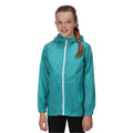 Turquoise - Back - Regatta Great Outdoors Childrens-Kids Pack It Jacket III Waterproof Packaway Black