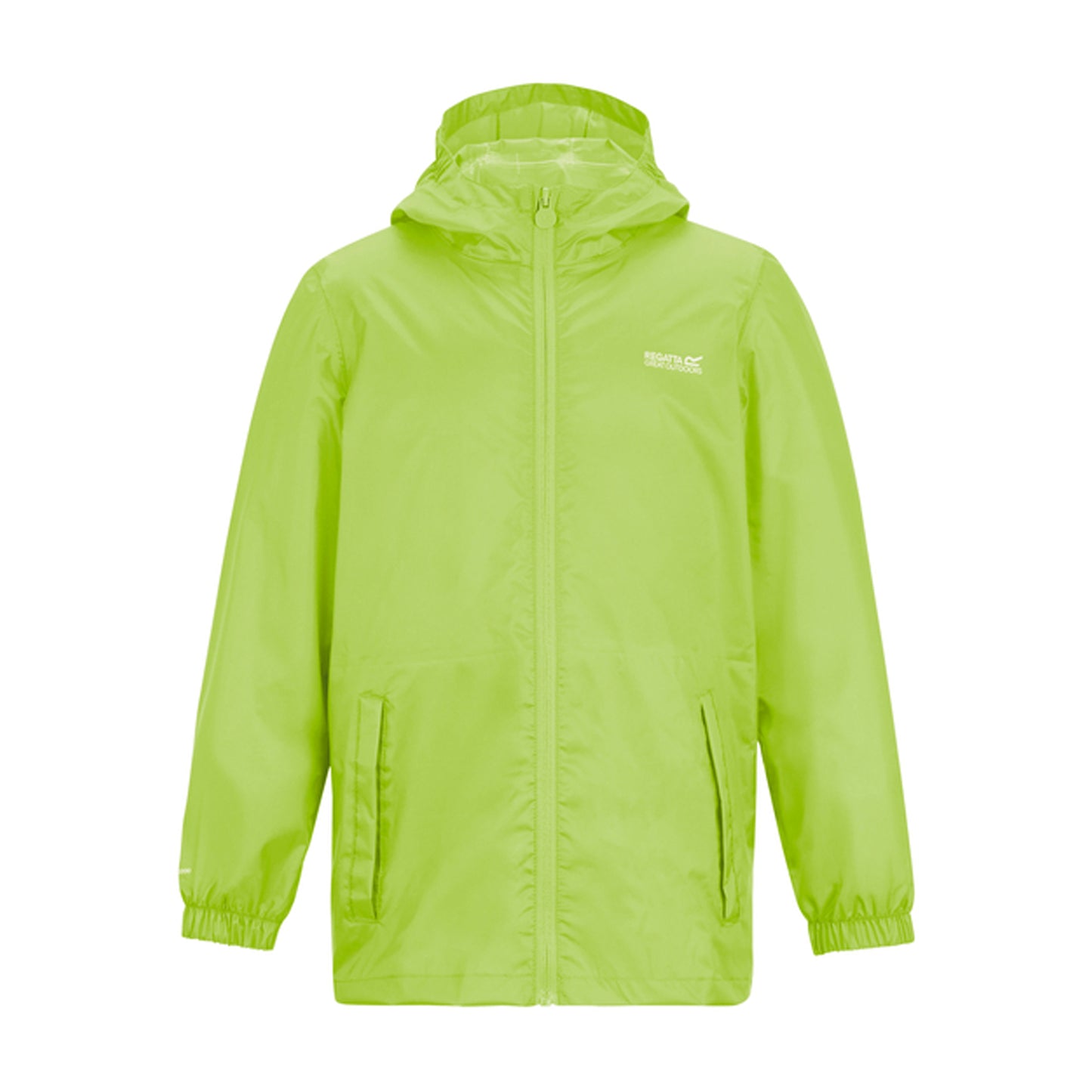 Sharp Green - Front - Regatta Great Outdoors Childrens-Kids Pack It Jacket III Waterproof Packaway Black