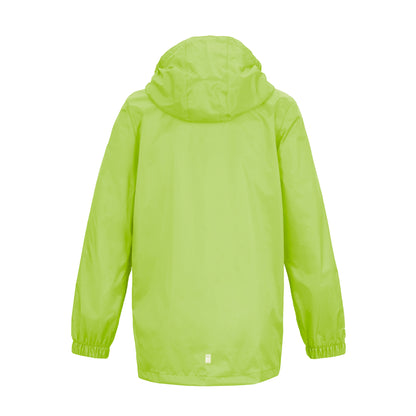 Sharp Green - Back - Regatta Great Outdoors Childrens-Kids Pack It Jacket III Waterproof Packaway Black