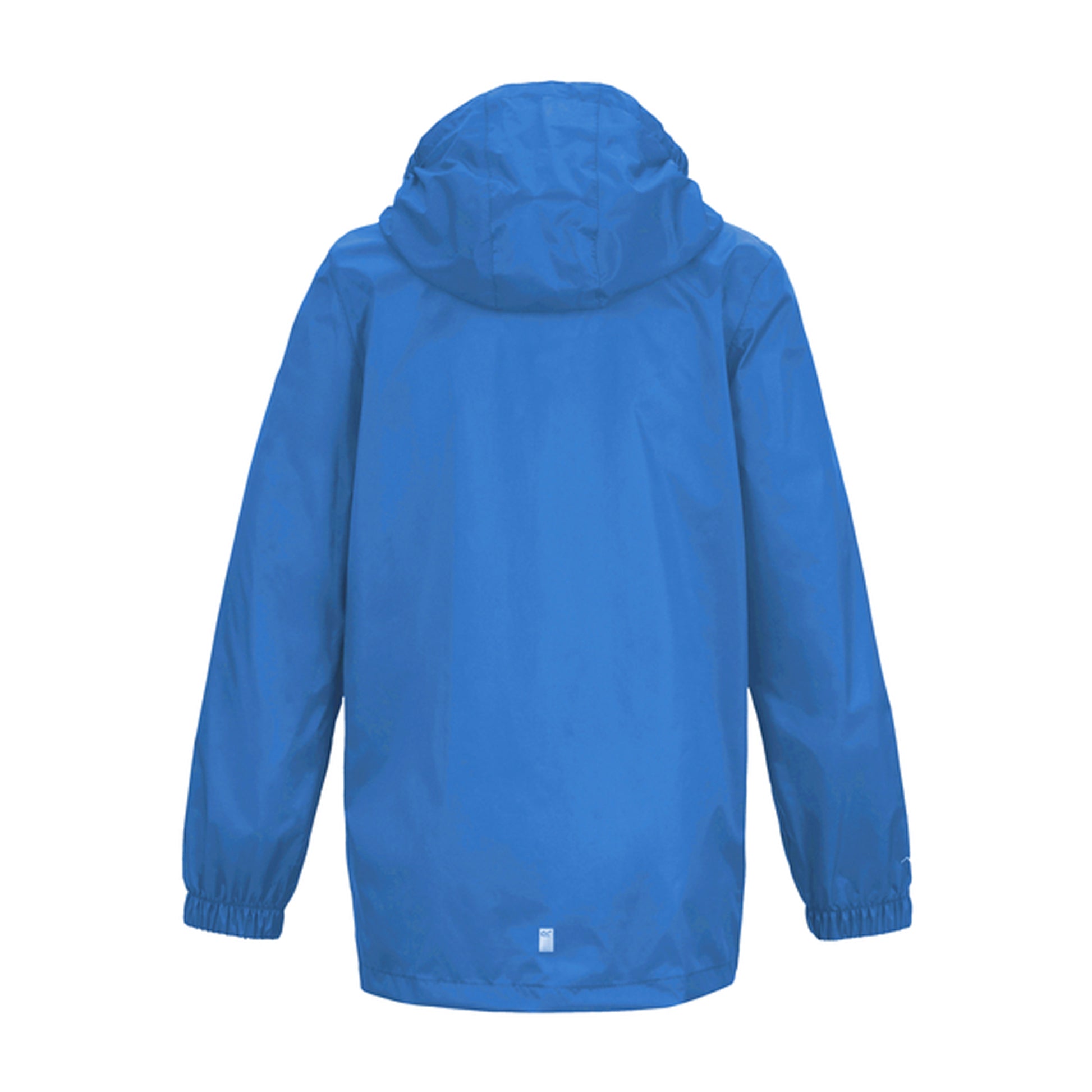Sonic Blue - Back - Regatta Great Outdoors Childrens-Kids Pack It Jacket III Waterproof Packaway Black