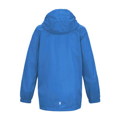 Sonic Blue - Back - Regatta Great Outdoors Childrens-Kids Pack It Jacket III Waterproof Packaway Black