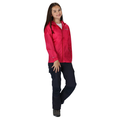 Cabaret - Pack Shot - Regatta Great Outdoors Childrens-Kids Pack It Jacket III Waterproof Packaway Black