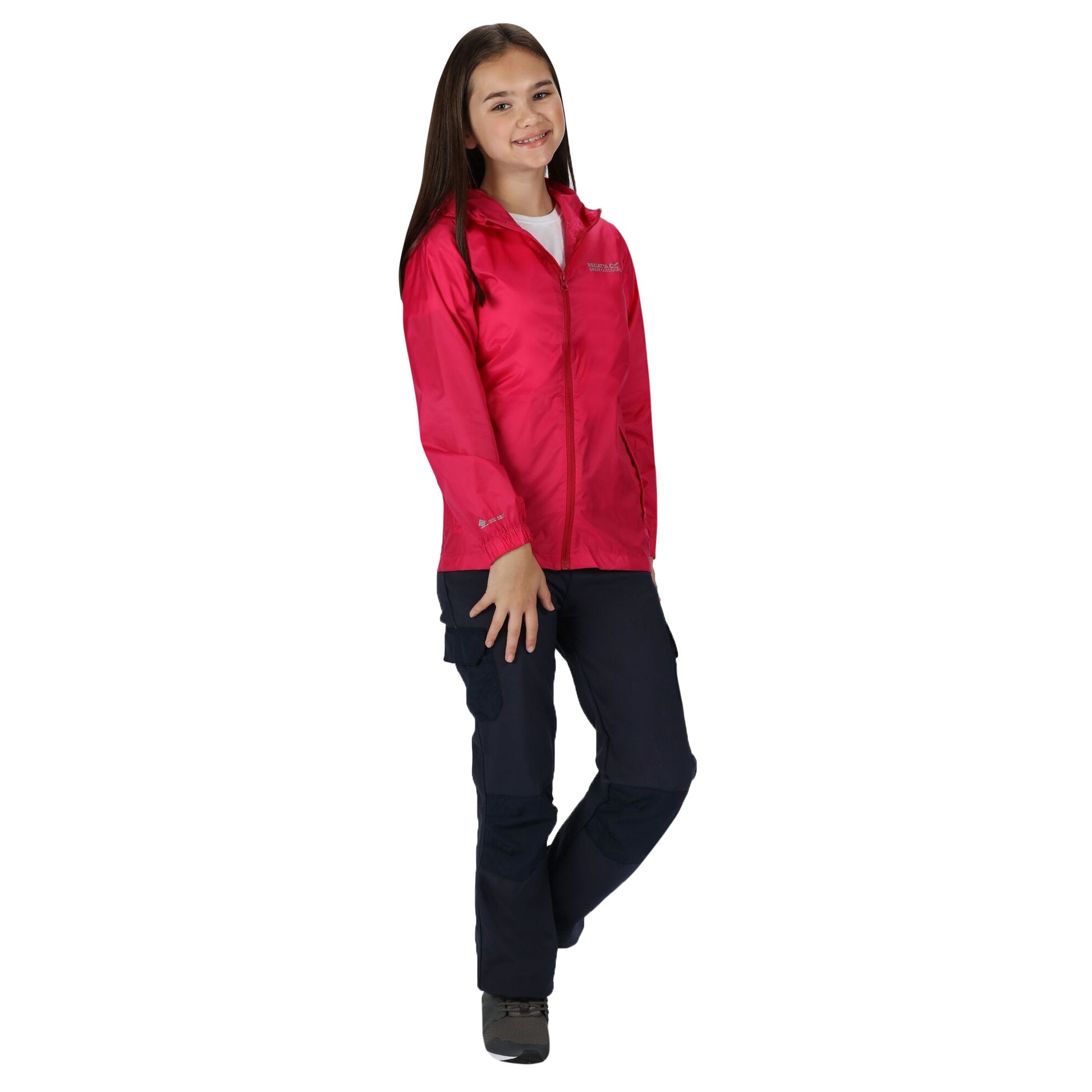 Cabaret - Pack Shot - Regatta Great Outdoors Childrens-Kids Pack It Jacket III Waterproof Packaway Black