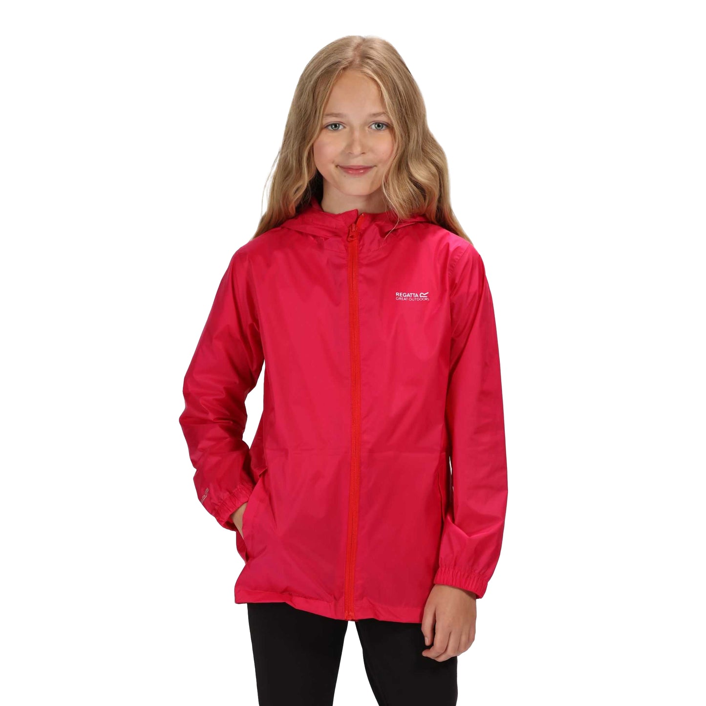 Cabaret - Side - Regatta Great Outdoors Childrens-Kids Pack It Jacket III Waterproof Packaway Black