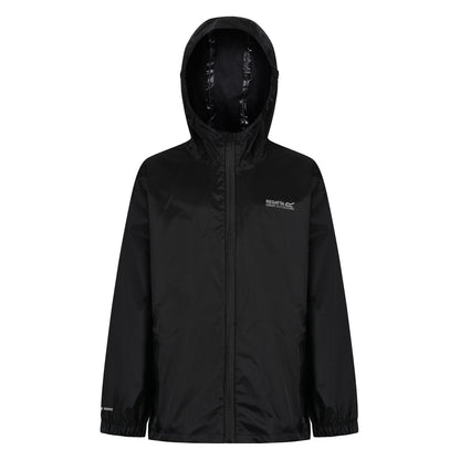 Black - Front - Regatta Great Outdoors Childrens-Kids Pack It Jacket III Waterproof Packaway Black
