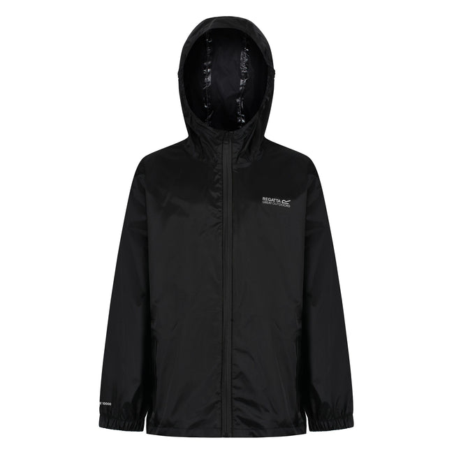Black - Front - Regatta Great Outdoors Childrens-Kids Pack It Jacket III Waterproof Packaway Black
