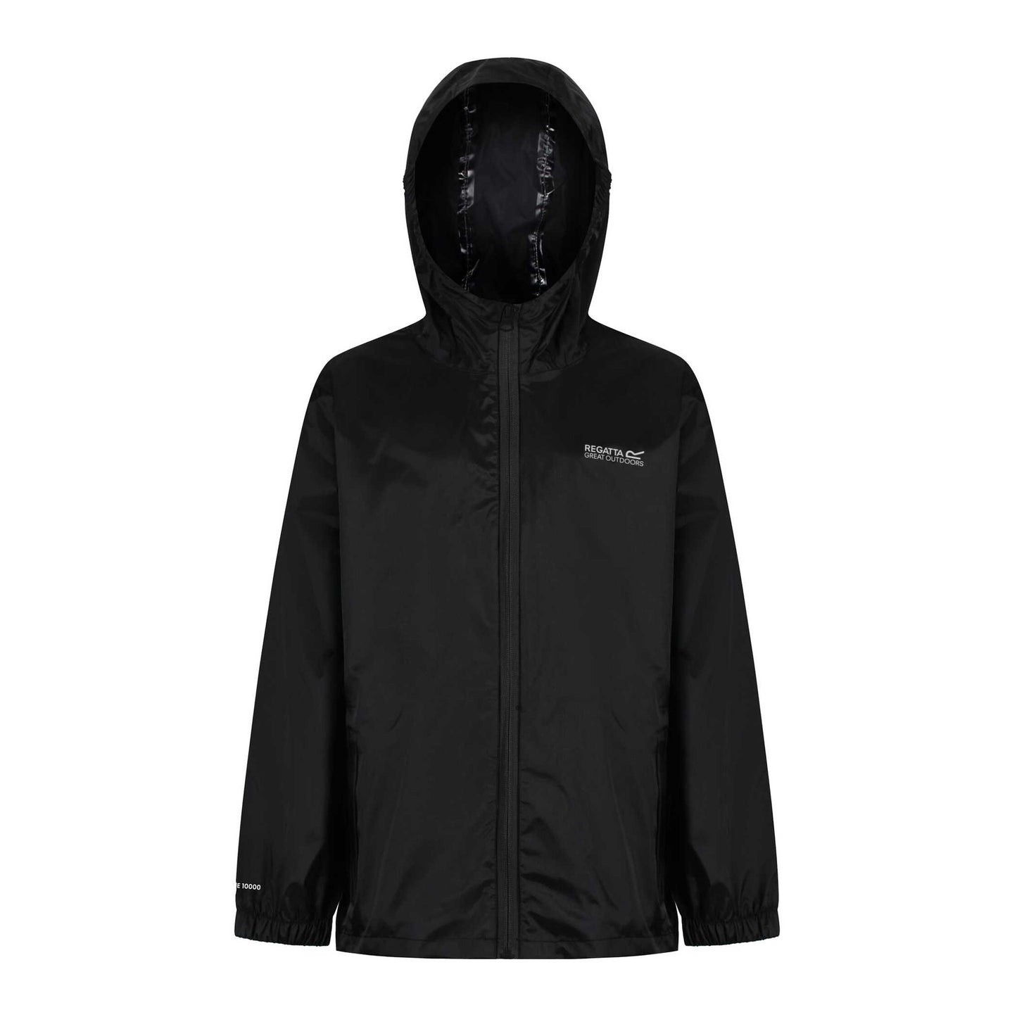Black - Front - Regatta Great Outdoors Childrens-Kids Pack It Jacket III Waterproof Packaway Black