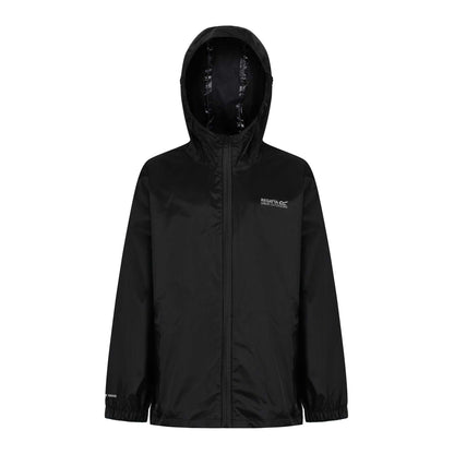 Black - Front - Regatta Great Outdoors Childrens-Kids Pack It Jacket III Waterproof Packaway Black