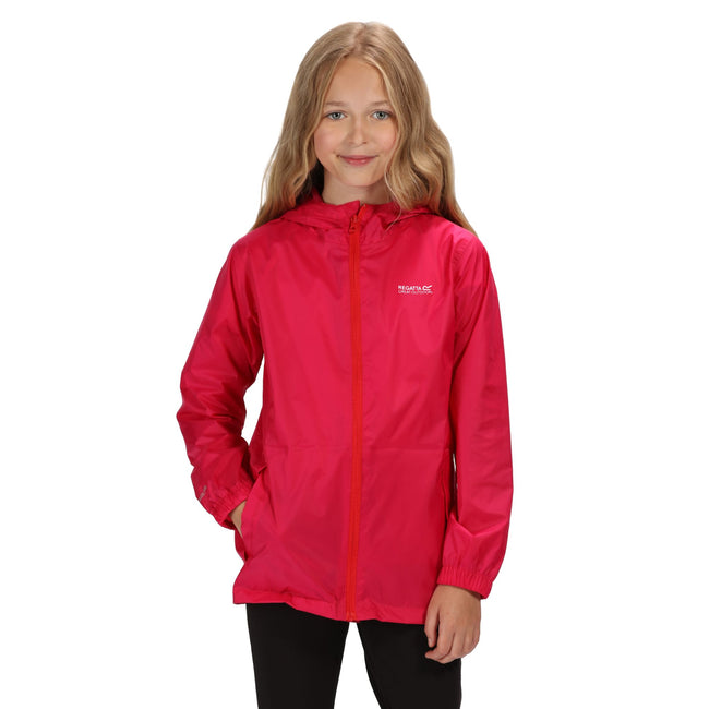 Cabaret - Side - Regatta Great Outdoors Childrens-Kids Pack It Jacket III Waterproof Packaway Black