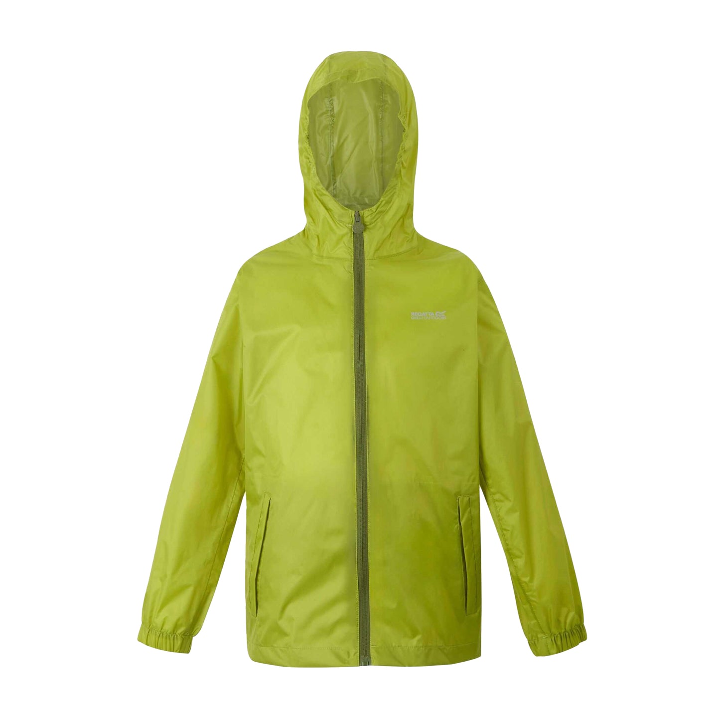 Grenoble Green - Front - Regatta Great Outdoors Childrens-Kids Pack It Jacket III Waterproof Packaway Black