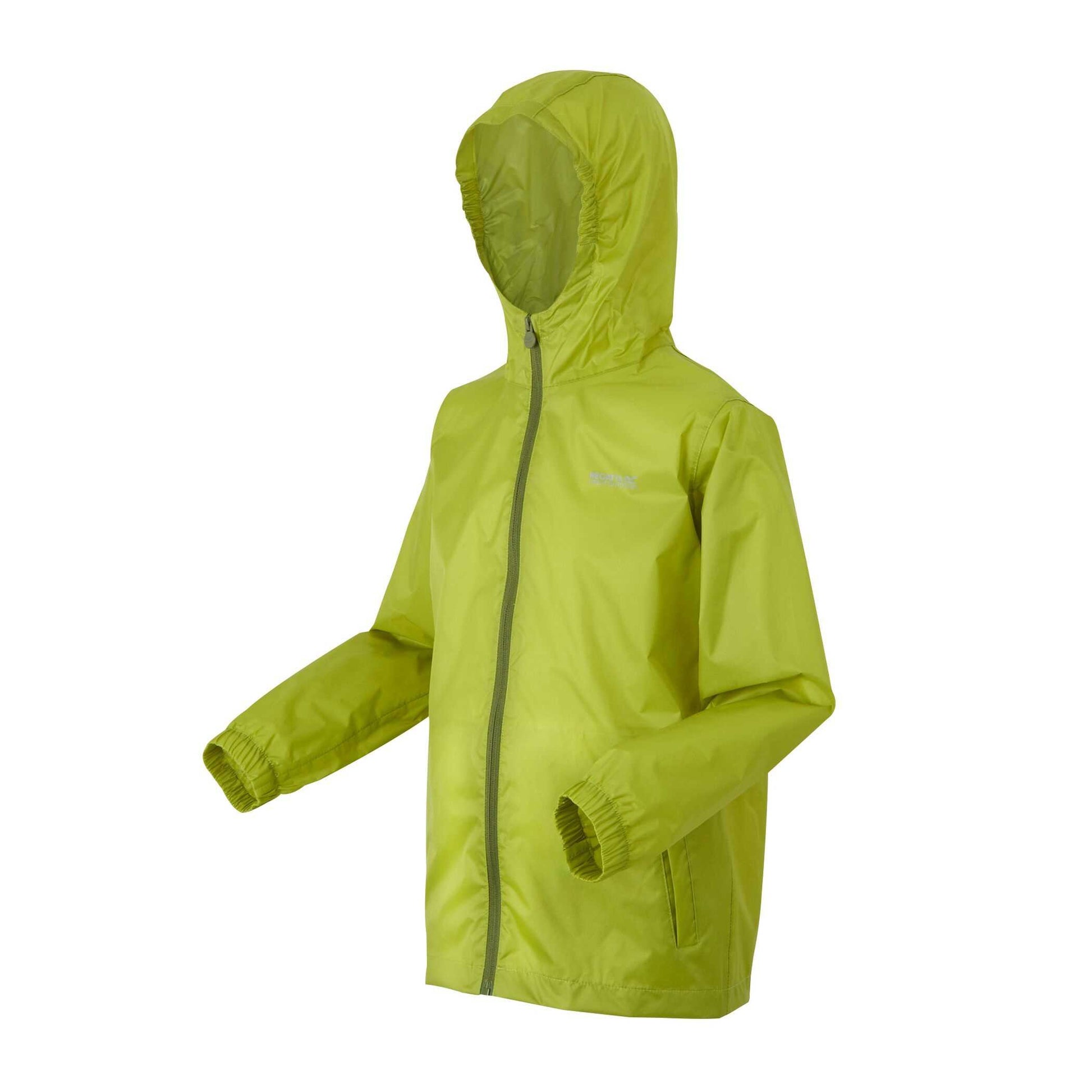 Grenoble Green - Side - Regatta Great Outdoors Childrens-Kids Pack It Jacket III Waterproof Packaway Black