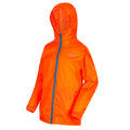 Blaze Orange - Back - Regatta Great Outdoors Childrens-Kids Pack It Jacket III Waterproof Packaway Black